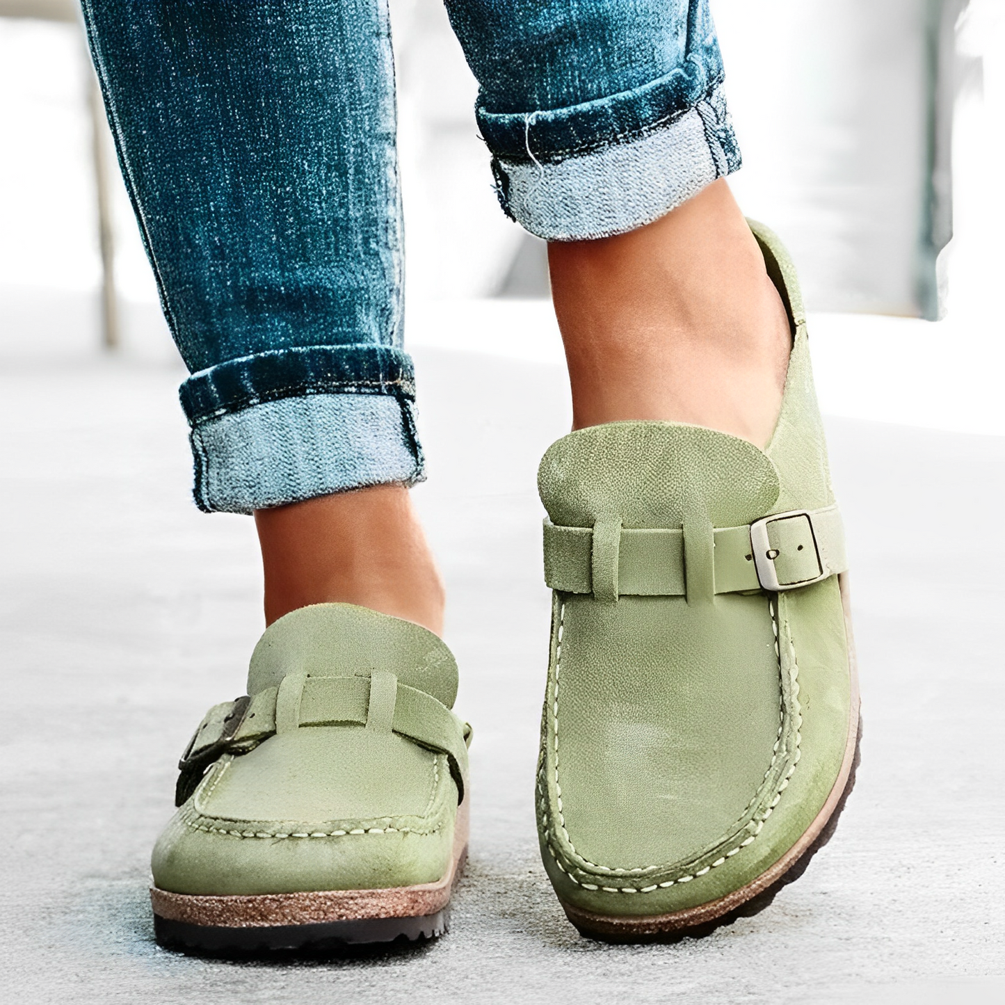 Irvina women’s moccasin-inspired heeled sandals with semi-open design – summer footwear