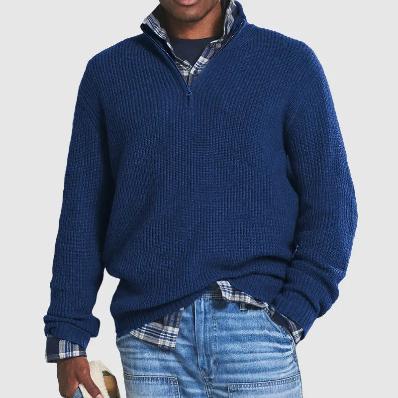 Joshua men’s casual knit sweater with fluid cut and timeless design