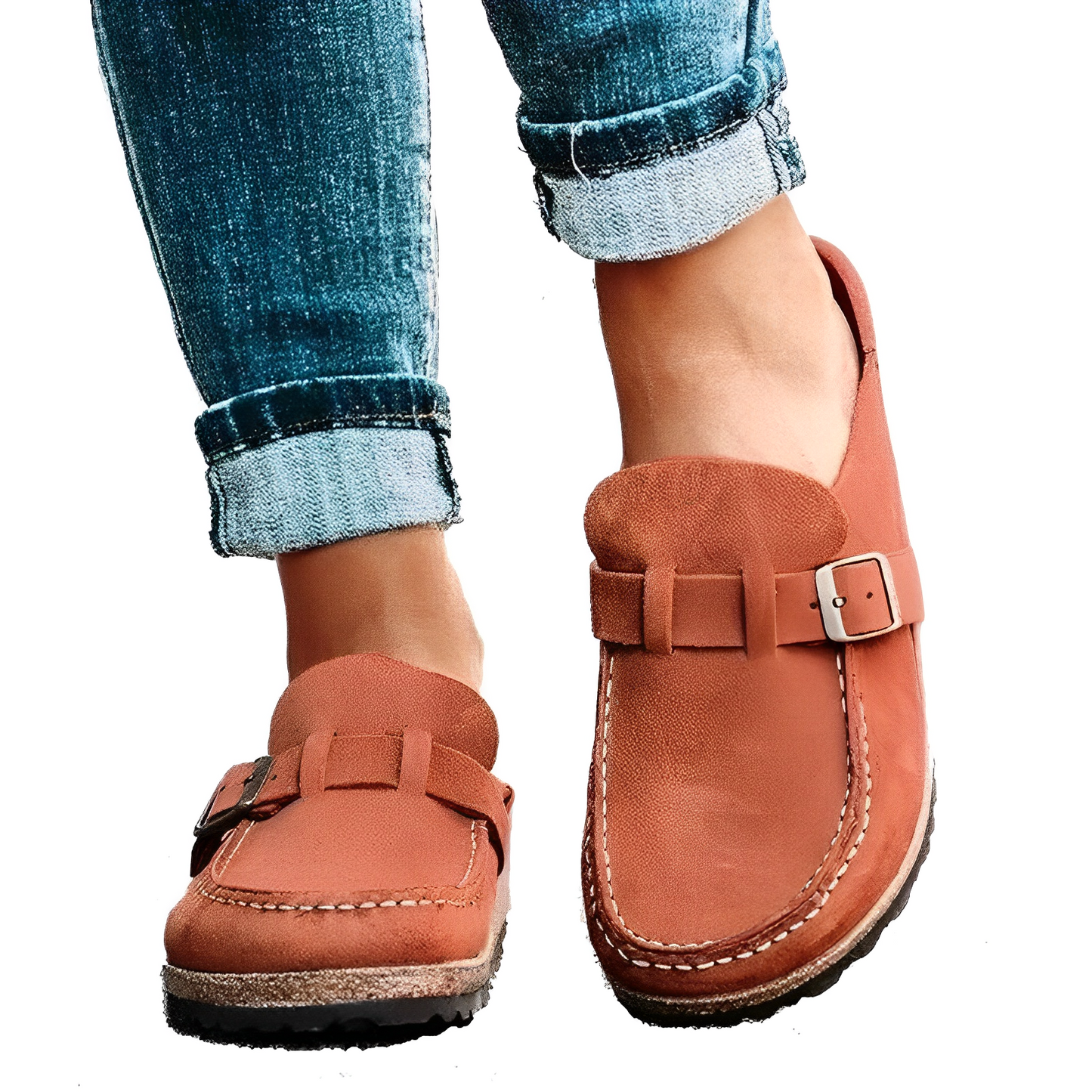 Irvina women’s moccasin-inspired heeled sandals with semi-open design – summer footwear