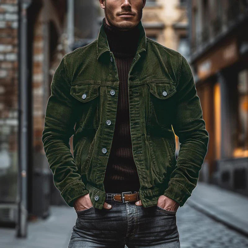 Oscar men's corduroy jacket with a vintage look and a rich, textured fabric.