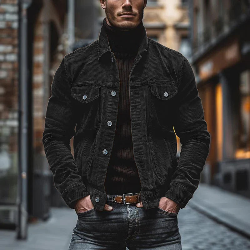 Oscar men's corduroy jacket with a vintage look and a rich, textured fabric.