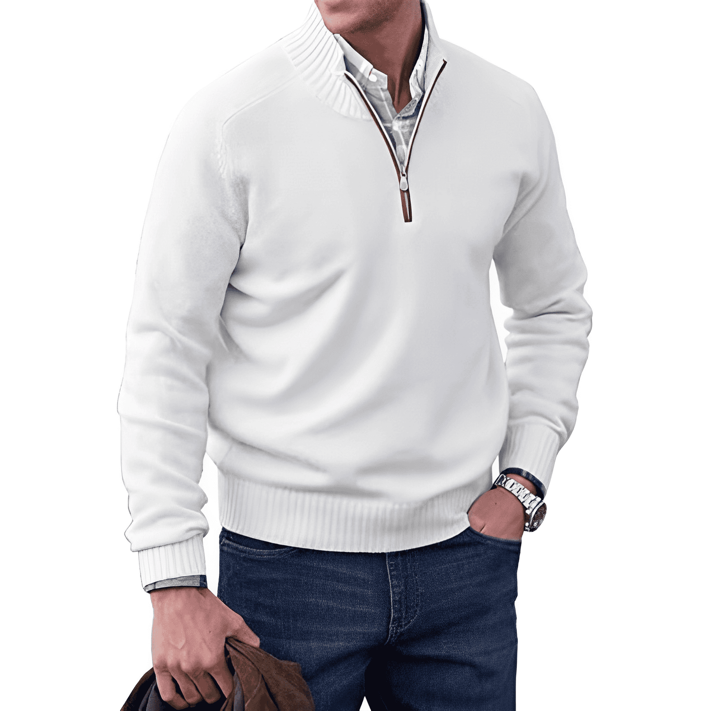 Adrian men’s textured knit sweater with relaxed silhouette, casual and versatile design