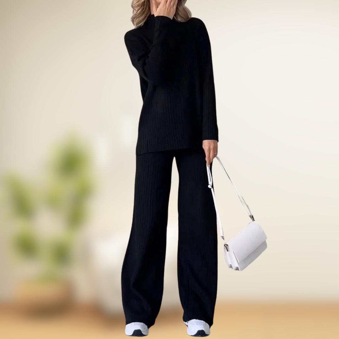 Milena two-piece outfit with minimalist design, lightweight fabric, and versatile style