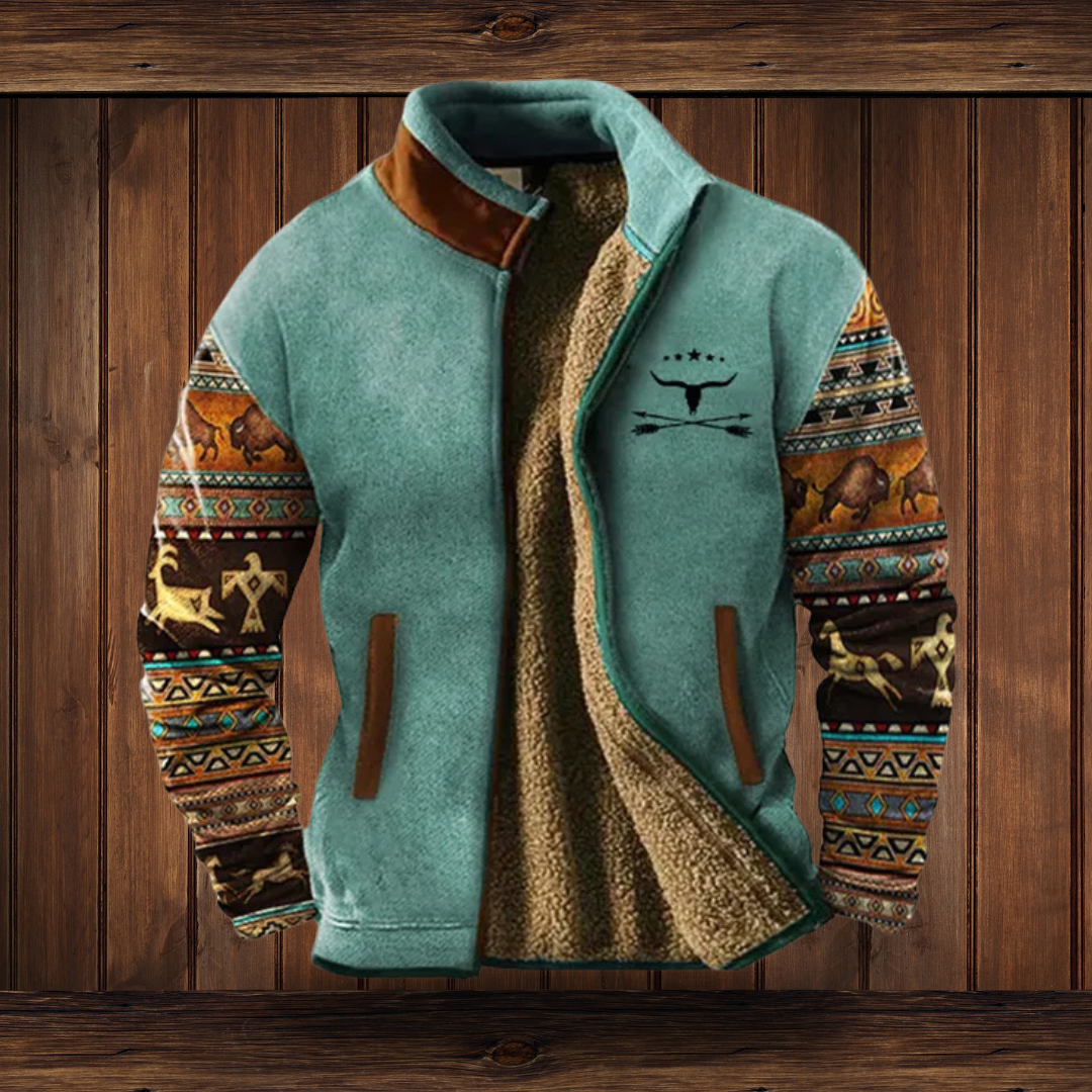 Zane men’s fleece jacket with zip closure and high collar, casual and warm design