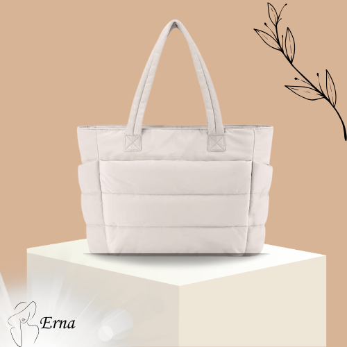 Maeva women’s quilted padded handbag in soft synthetic leather with spacious interior