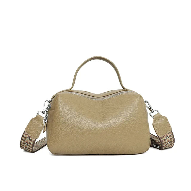 Aria women’s double zip synthetic leather pouch in minimalist design