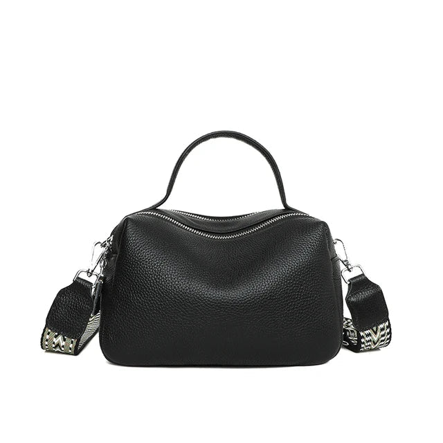Aria women’s double zip synthetic leather pouch in minimalist design