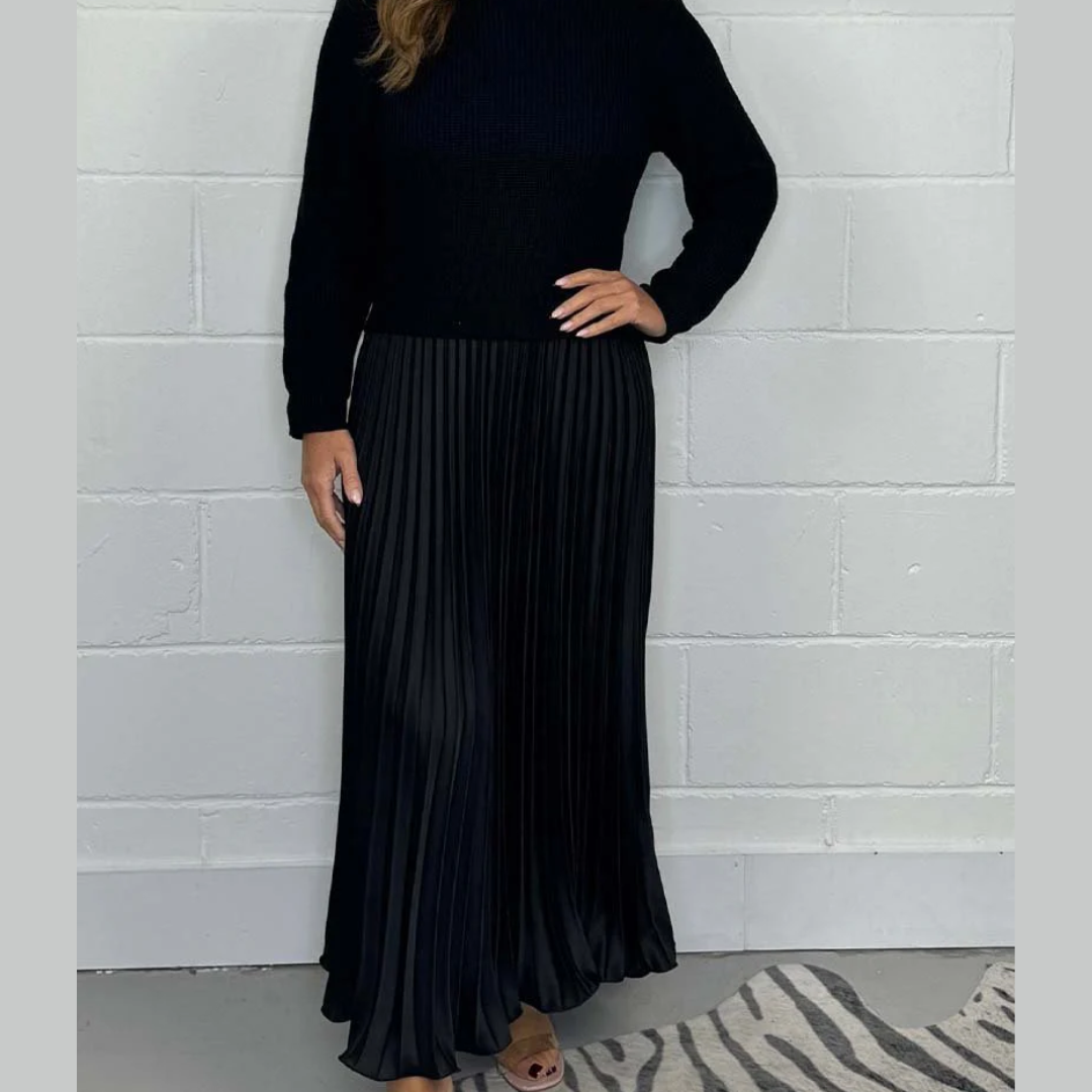 Eliza Coordinated 2-Piece Sweater and Skirt Set with pleated skirt and long-sleeve top