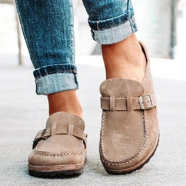 Irvina women’s moccasin-inspired heeled sandals with semi-open design – summer footwear