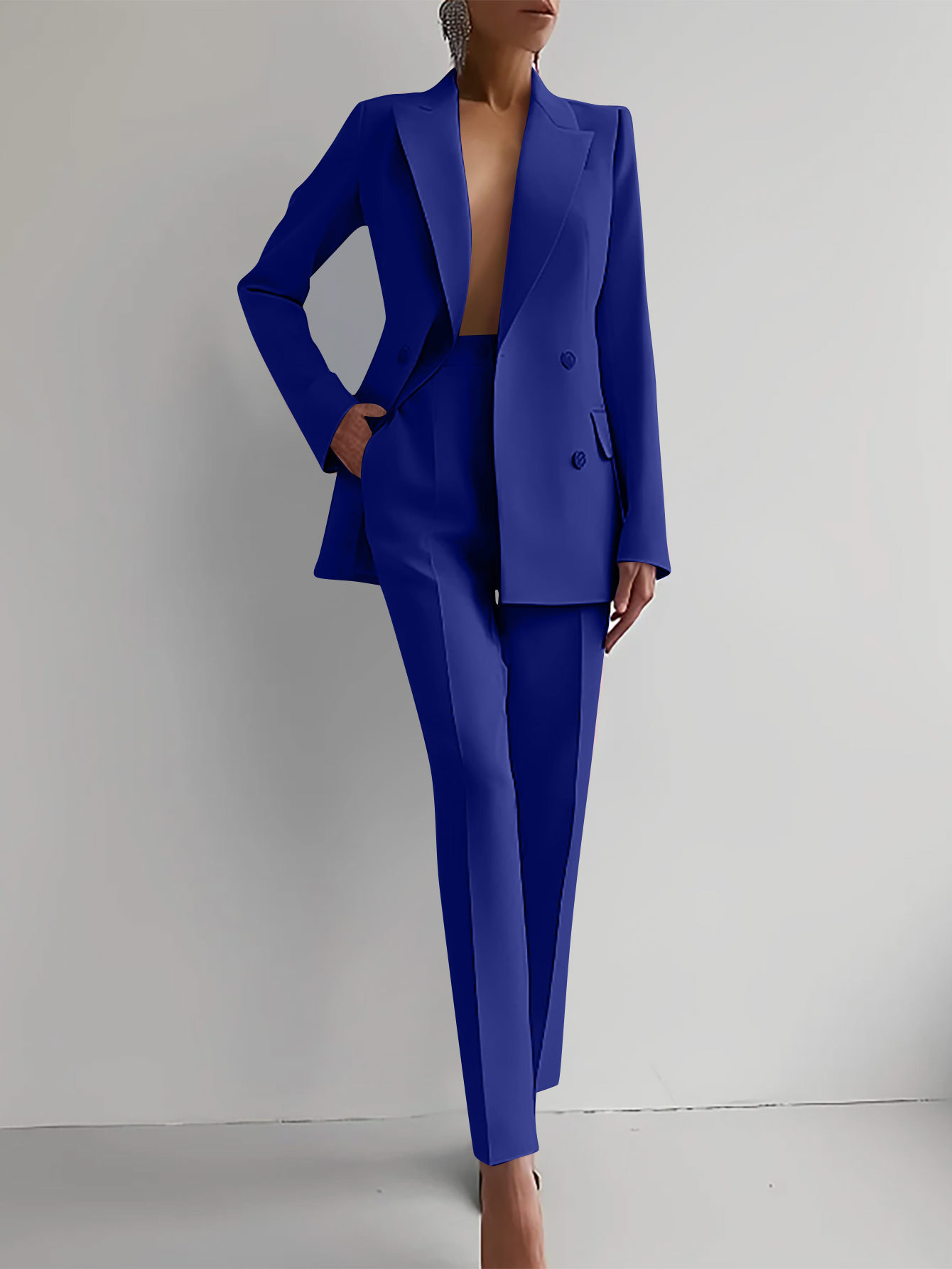 Marina chic women’s suit in lightweight stretch microfiber with elegant tailored cut