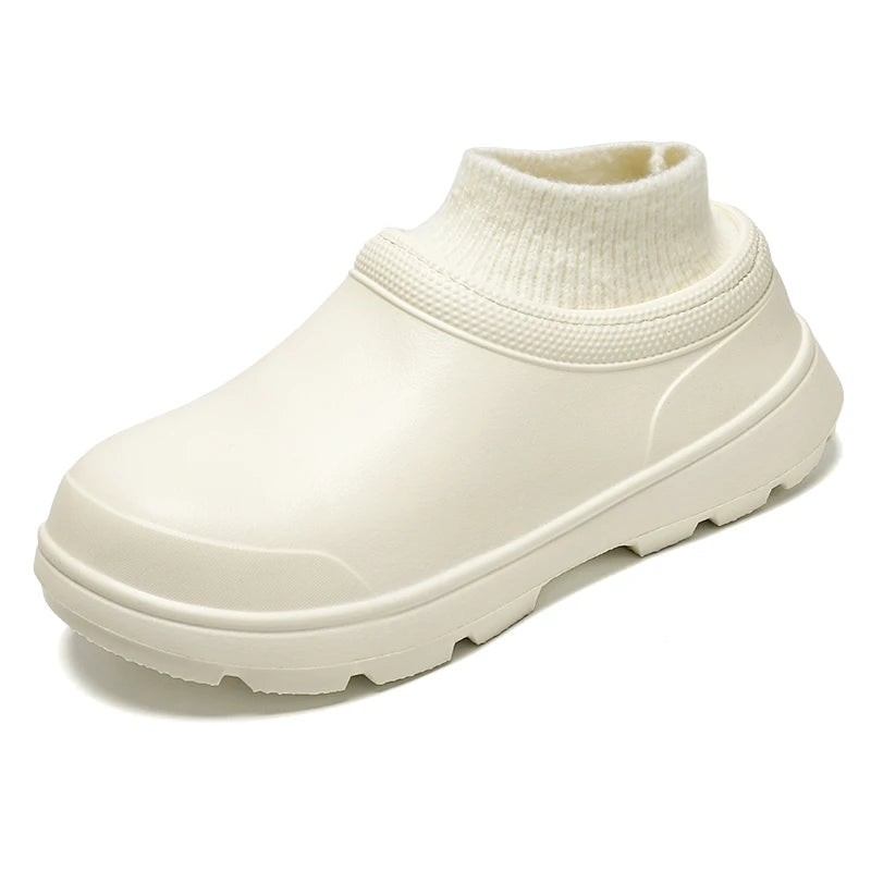 Women’s clog-style socks with slip-on design.
