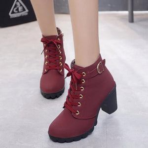 ylvie women's high heel lace-up ankle boots with a structured and elegant design.