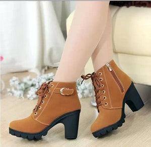 ylvie women's high heel lace-up ankle boots with a structured and elegant design.