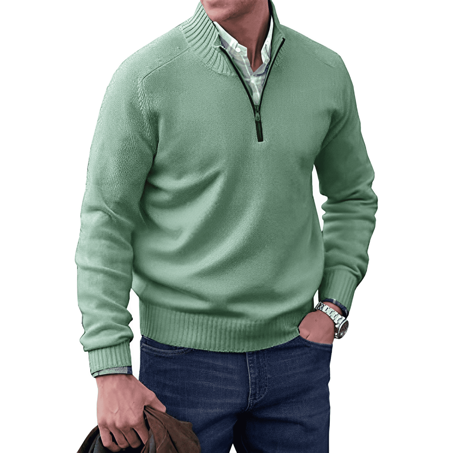 Adrian men’s textured knit sweater with relaxed silhouette, casual and versatile design