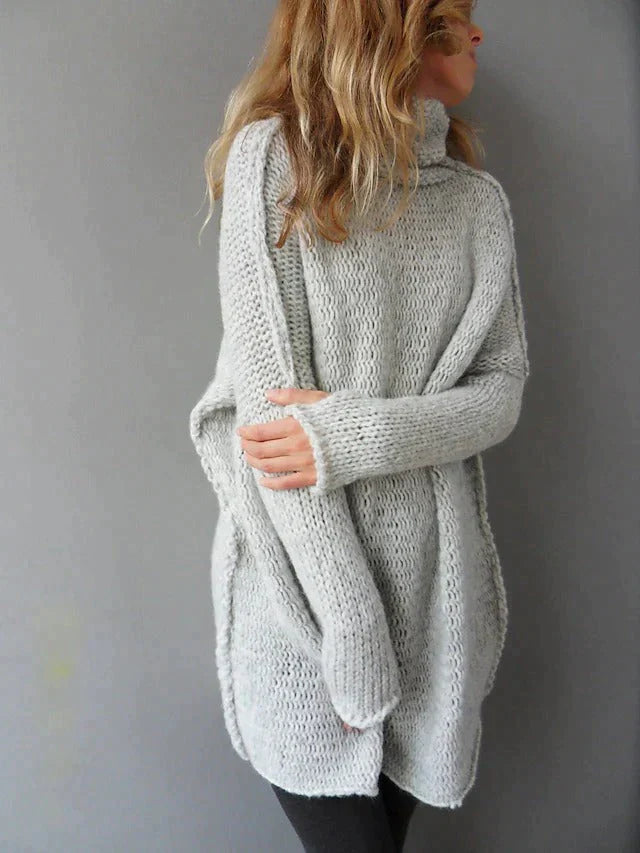 Imara women’s oversized knit turtleneck sweater with relaxed fit and timeless design