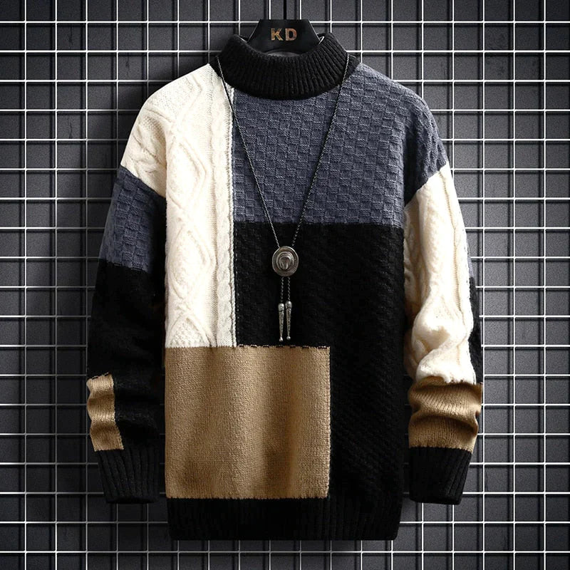 Damian men’s crew neck knit sweater in soft fabric – classic autumn winter knitwear