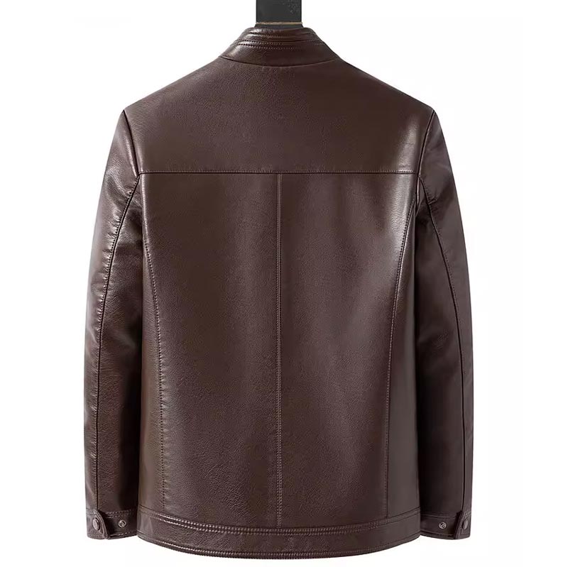 Eduardo men’s faux leather jacket with tailored fit, zip closure, and structured silhouette