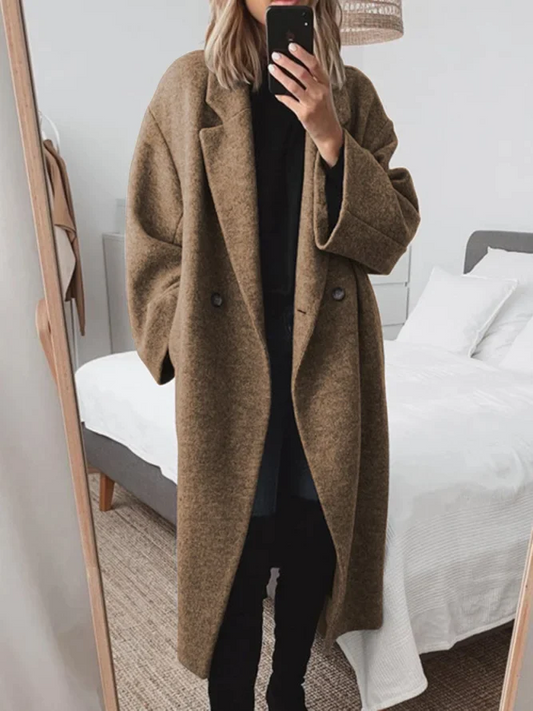 Clara Luxurious Long Coat with timeless elegant design for women