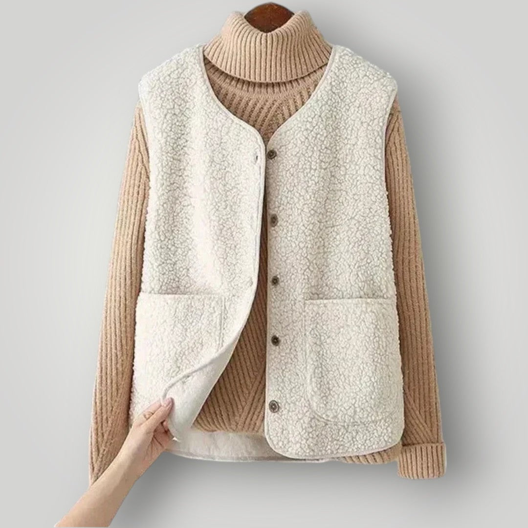 Meriel women’s fleece vest with soft cozy fabric – casual outerwear for winter