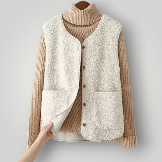 Meriel women’s fleece vest with soft cozy fabric – casual outerwear for winter