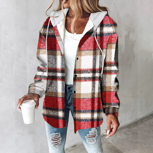 Women’s oversized textured knit cardigan with hood – long casual style
