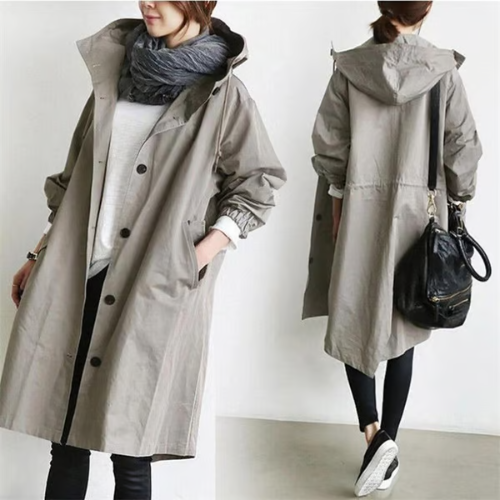 Kael oversized windbreaker jacket for women, featuring a water-resistant finish and a modern, relaxed fit.