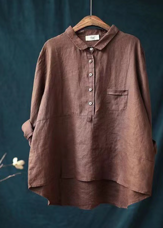 Maelis women’s loose-fit linen style shirt with airy silhouette – casual chic everyday wear