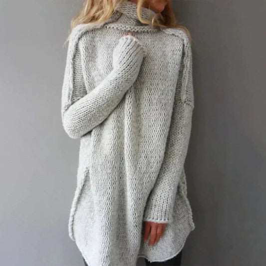 Imara women’s oversized knit turtleneck sweater with relaxed fit and timeless design