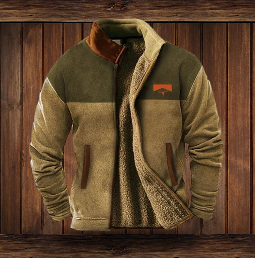 Zane men’s fleece jacket with zip closure and high collar, casual and warm design