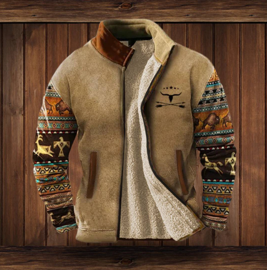 Zane men’s fleece jacket with zip closure and high collar, casual and warm design