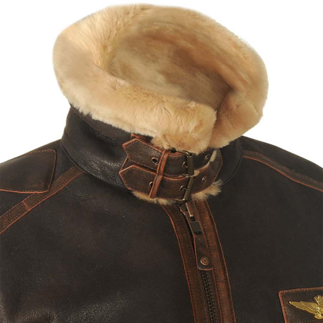 Axel men's pilot jacket with a structured silhouette and a soft inner lining.