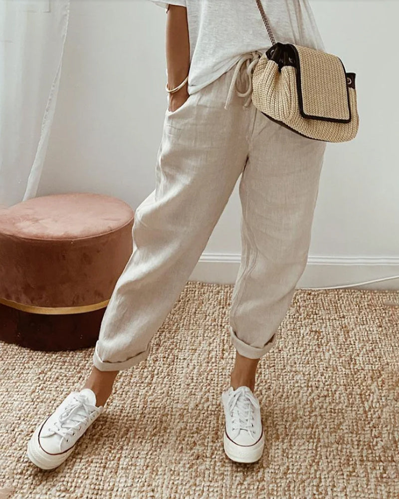 Elora women’s lightweight casual pants with loose fit and fluid silhouette