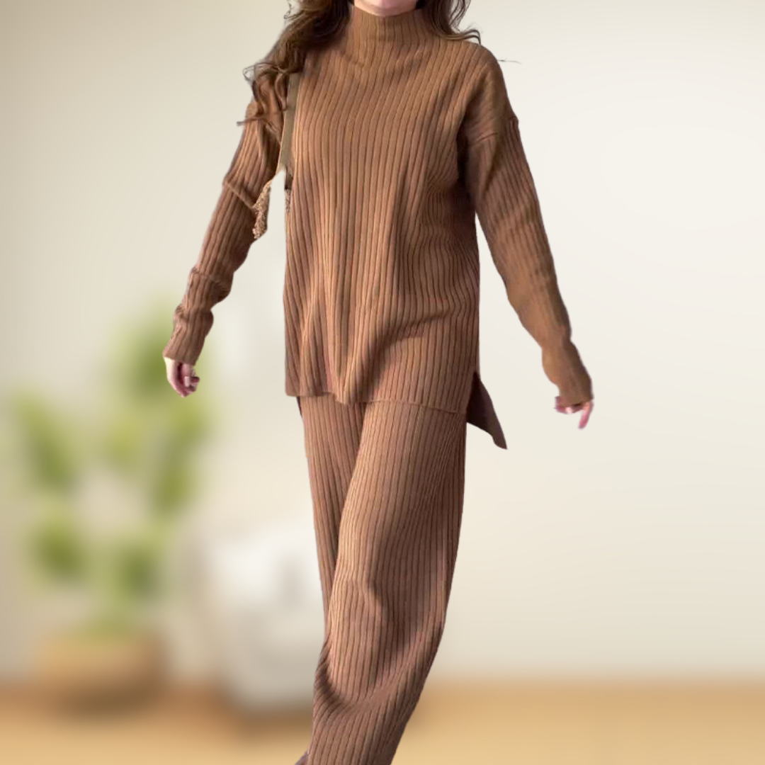 Milena two-piece outfit with minimalist design, lightweight fabric, and versatile style