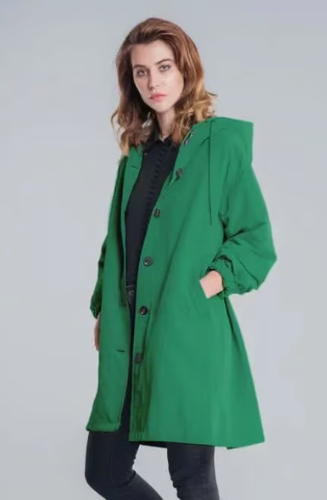 Kael oversized windbreaker jacket for women, featuring a water-resistant finish and a modern, relaxed fit.