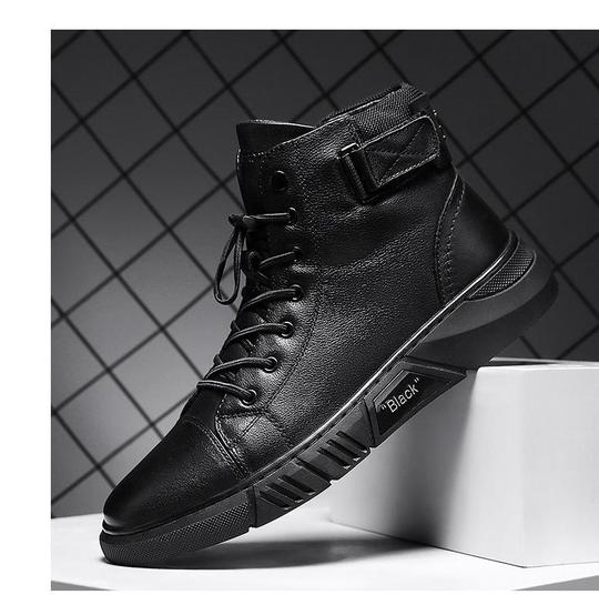 Cyrus men's faux leather boots with a streamlined shape and a sturdy sole for good support.