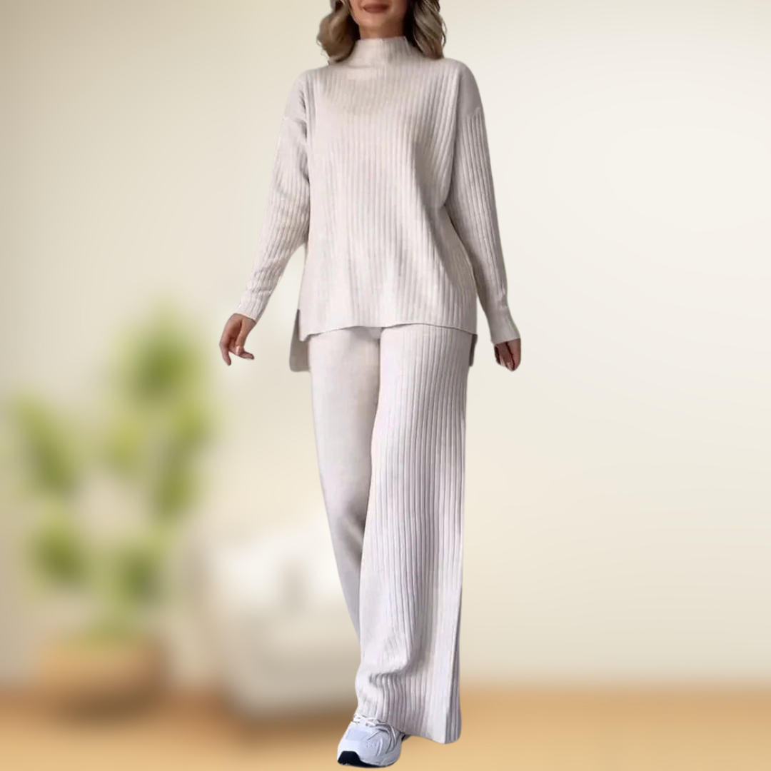 Milena two-piece outfit with minimalist design, lightweight fabric, and versatile style