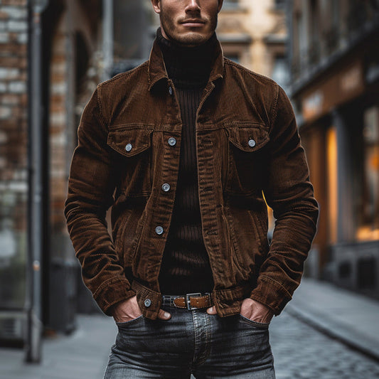 Oscar men's corduroy jacket with a vintage look and a rich, textured fabric.