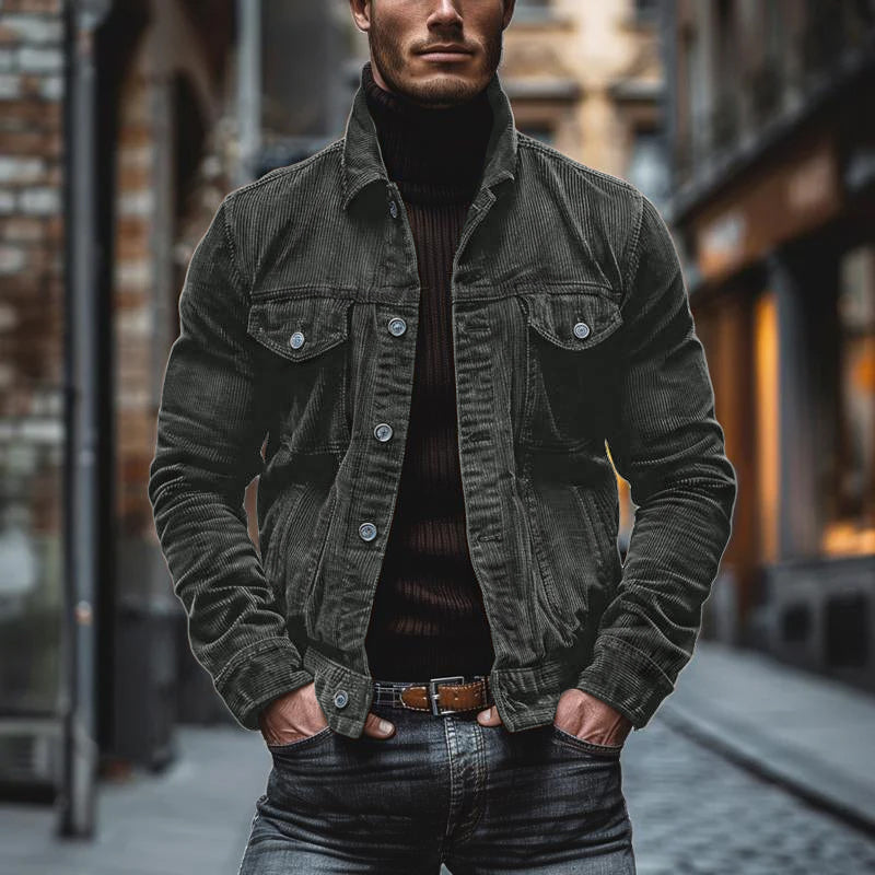 Oscar men's corduroy jacket with a vintage look and a rich, textured fabric.