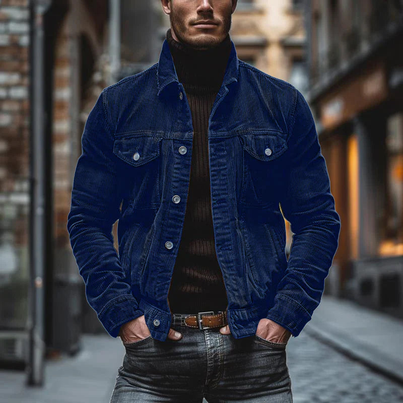 Oscar men's corduroy jacket with a vintage look and a rich, textured fabric.
