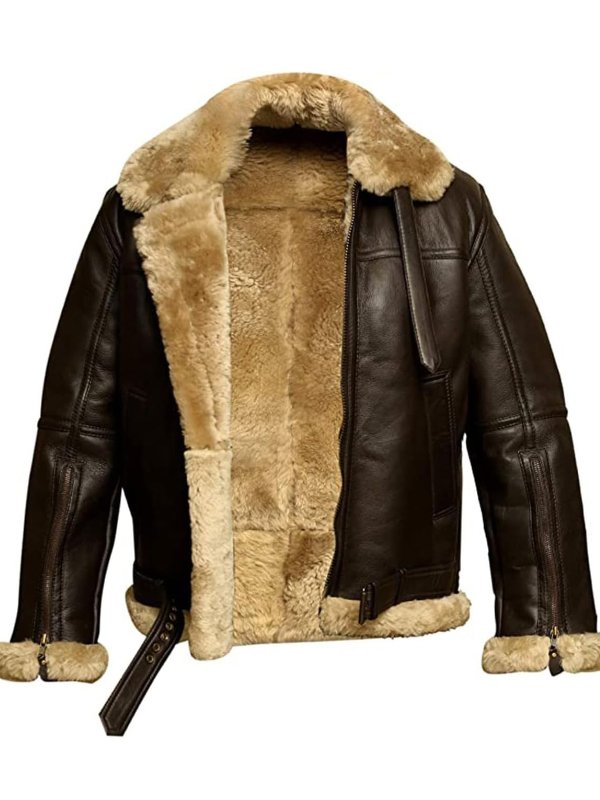 Marlo men’s leather-look jacket with soft fleece lining and structured design