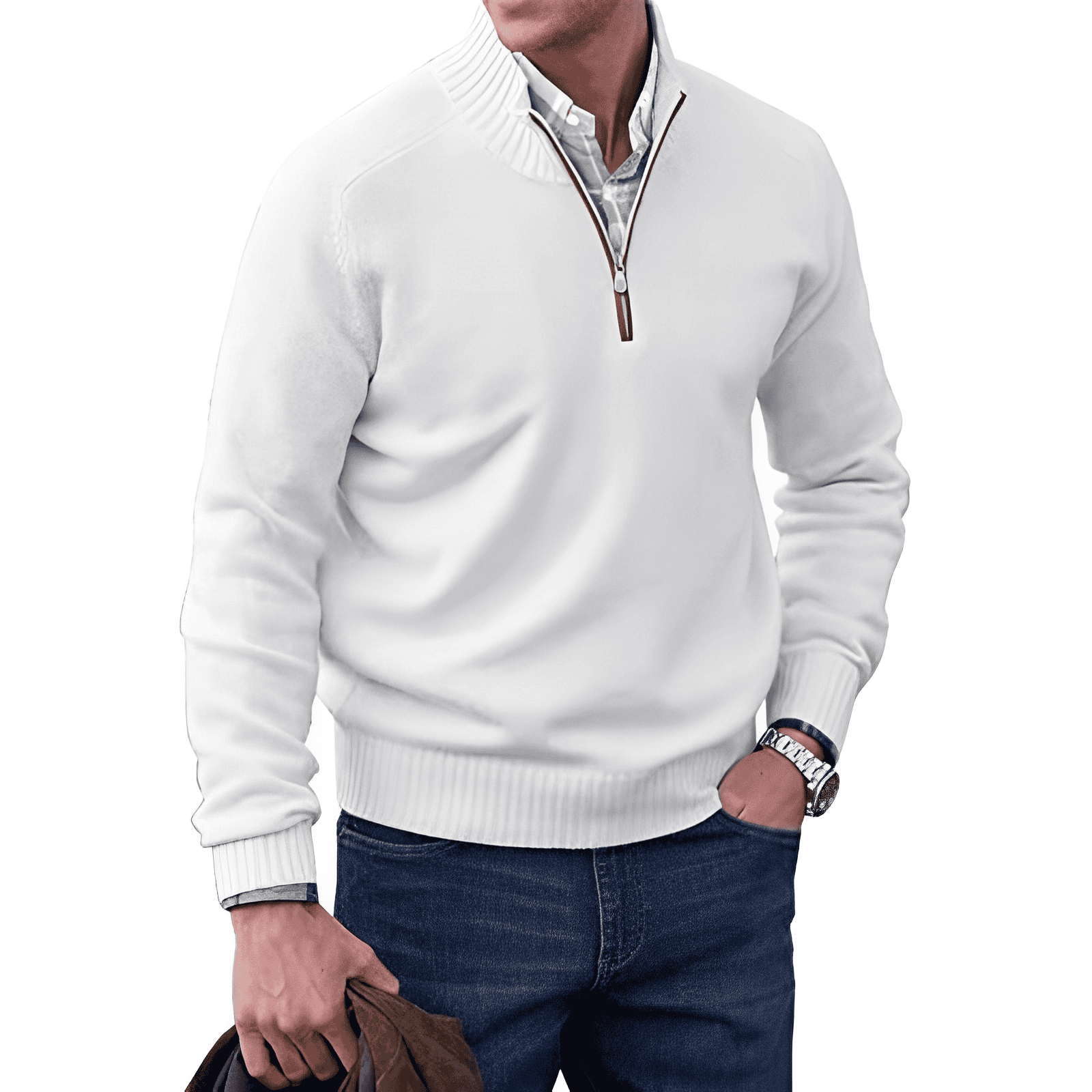 Adrian men’s textured knit sweater with relaxed silhouette, casual and versatile design