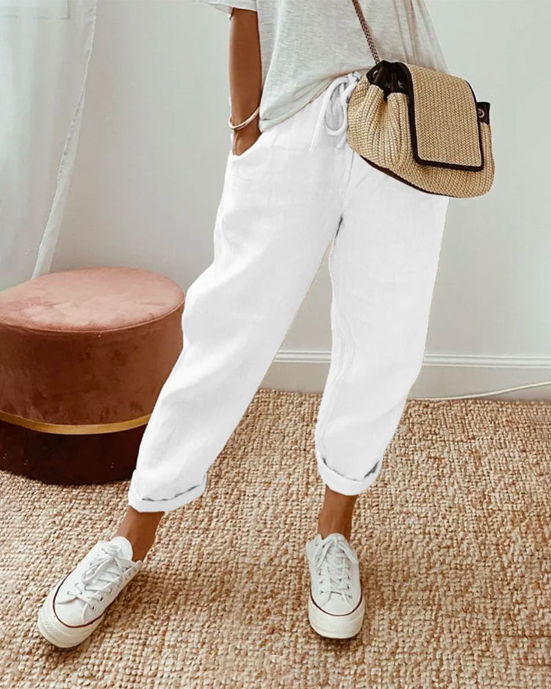 Elora women’s lightweight casual pants with loose fit and fluid silhouette