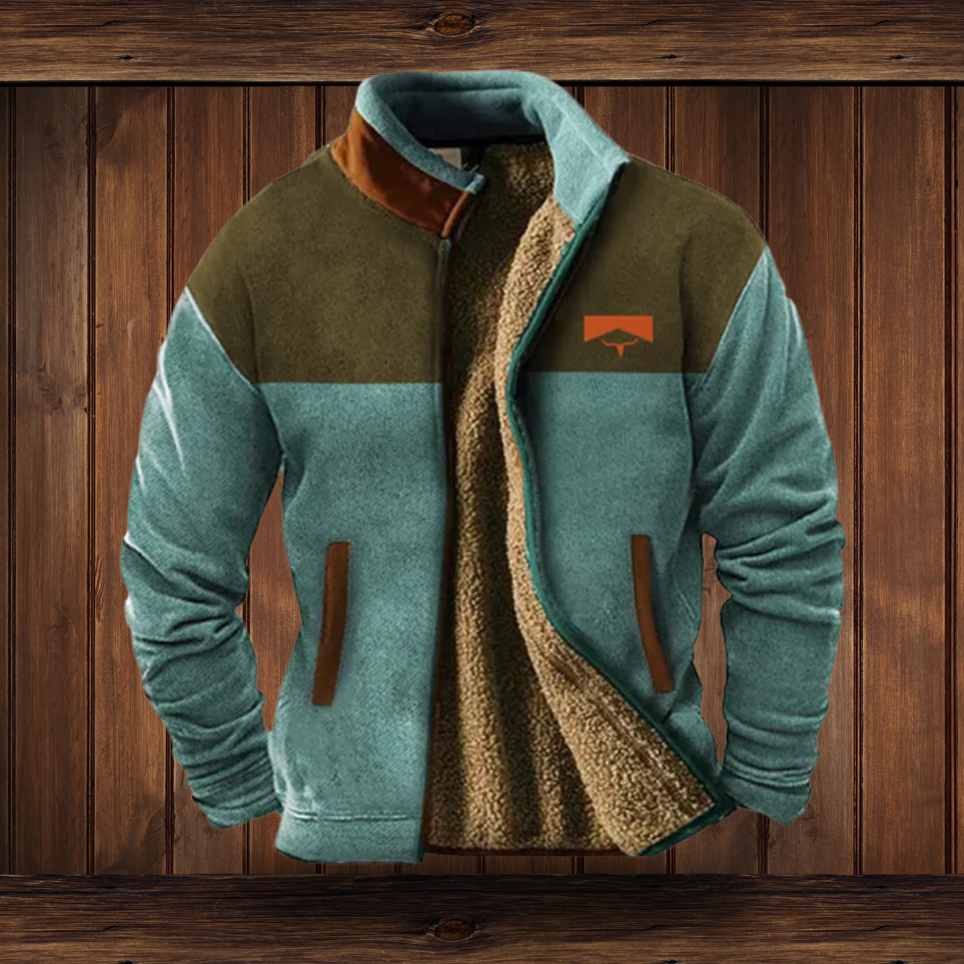 Zane men’s fleece jacket with zip closure and high collar, casual and warm design
