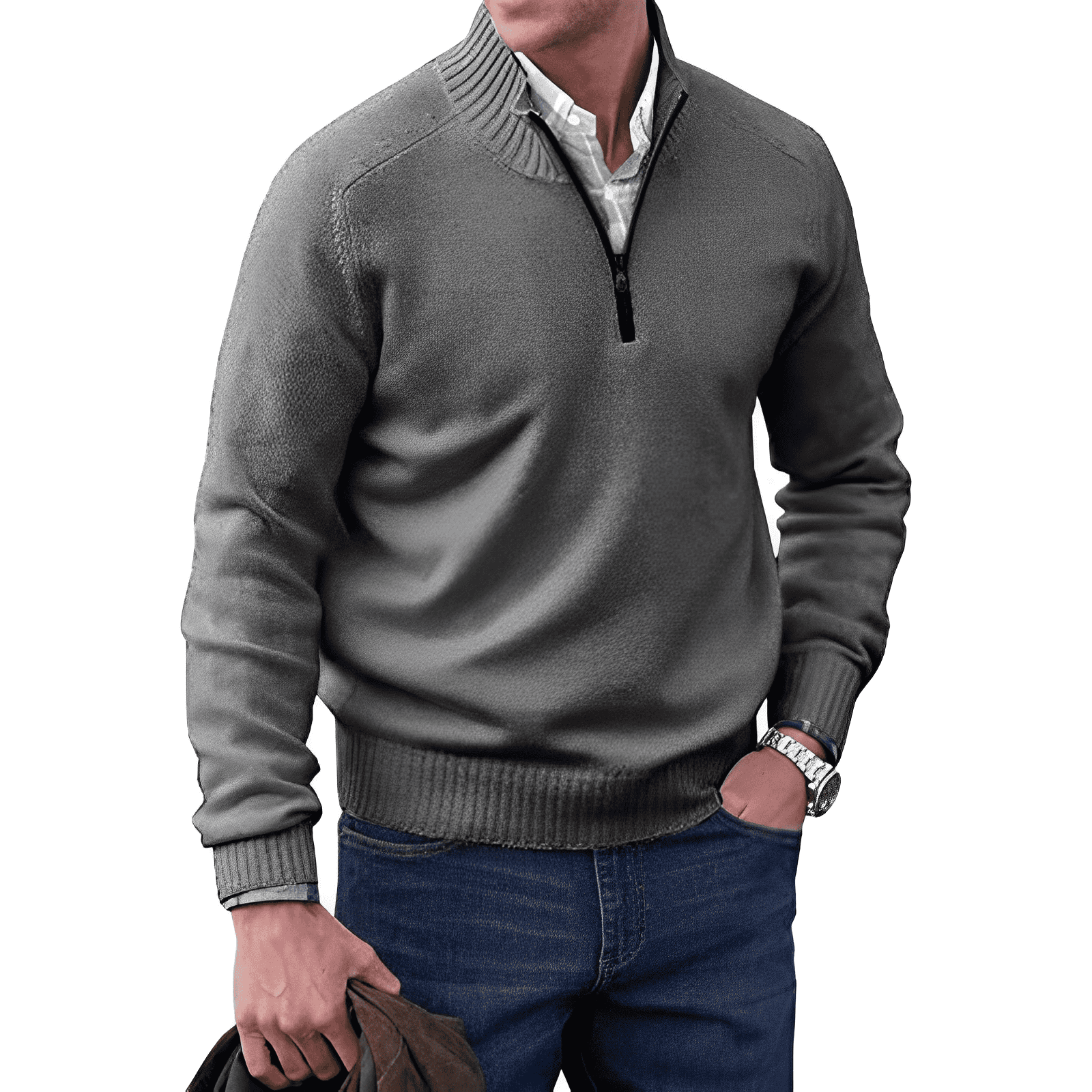 Adrian men’s textured knit sweater with relaxed silhouette, casual and versatile design