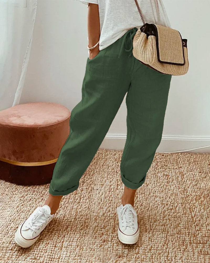 Elora women’s lightweight casual pants with loose fit and fluid silhouette