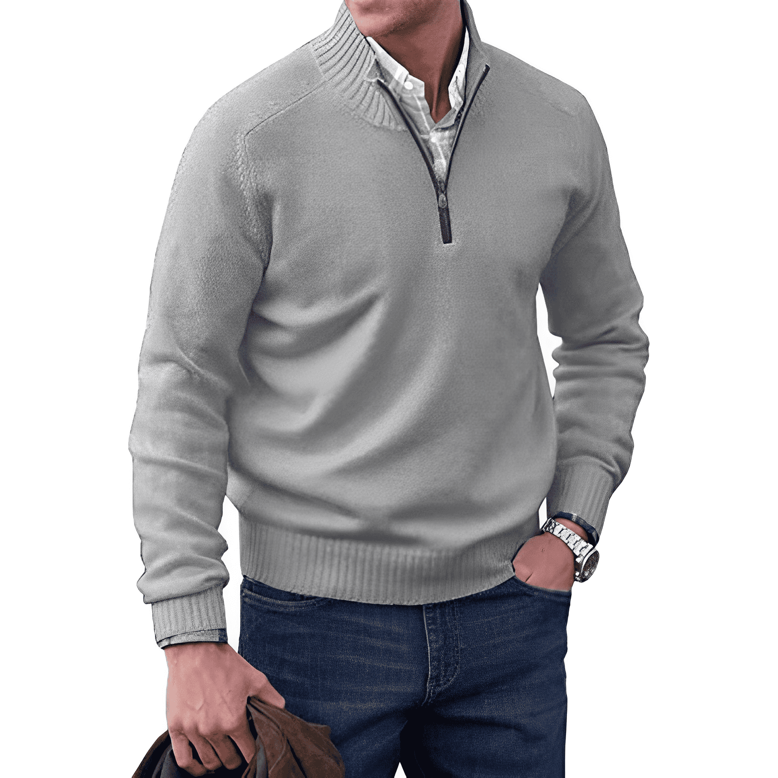 Adrian men’s textured knit sweater with relaxed silhouette, casual and versatile design