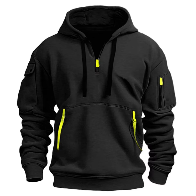 Men’s sports hoodie with drawstring hood and kangaroo pocket – grey.