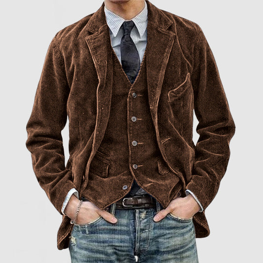Julian men’s structured blazer with layered inner vest design, tailored and versatile style