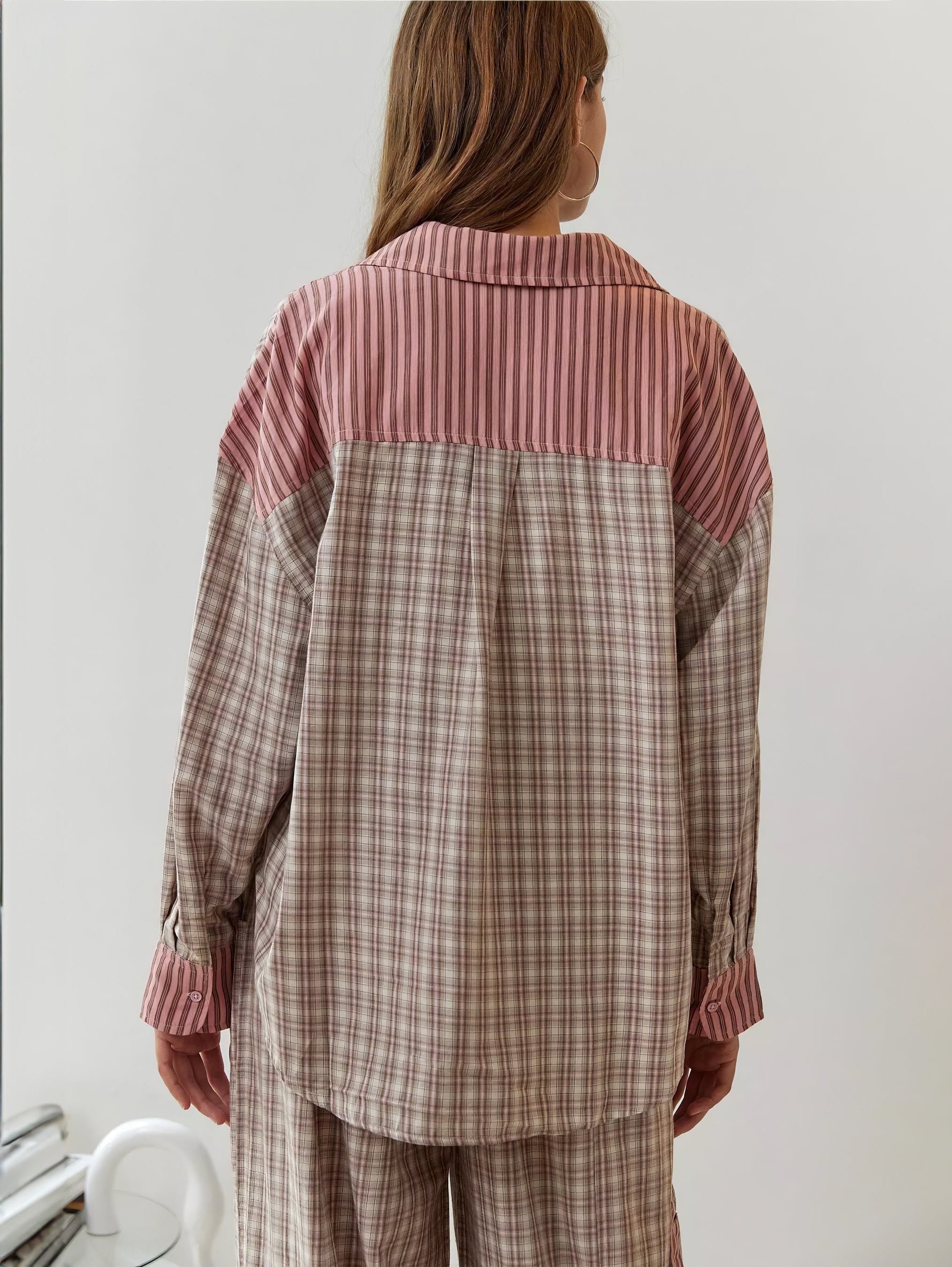 Blair women's pajama set with a classic plaid pattern, long sleeves, and a comfortable, relaxed fit.