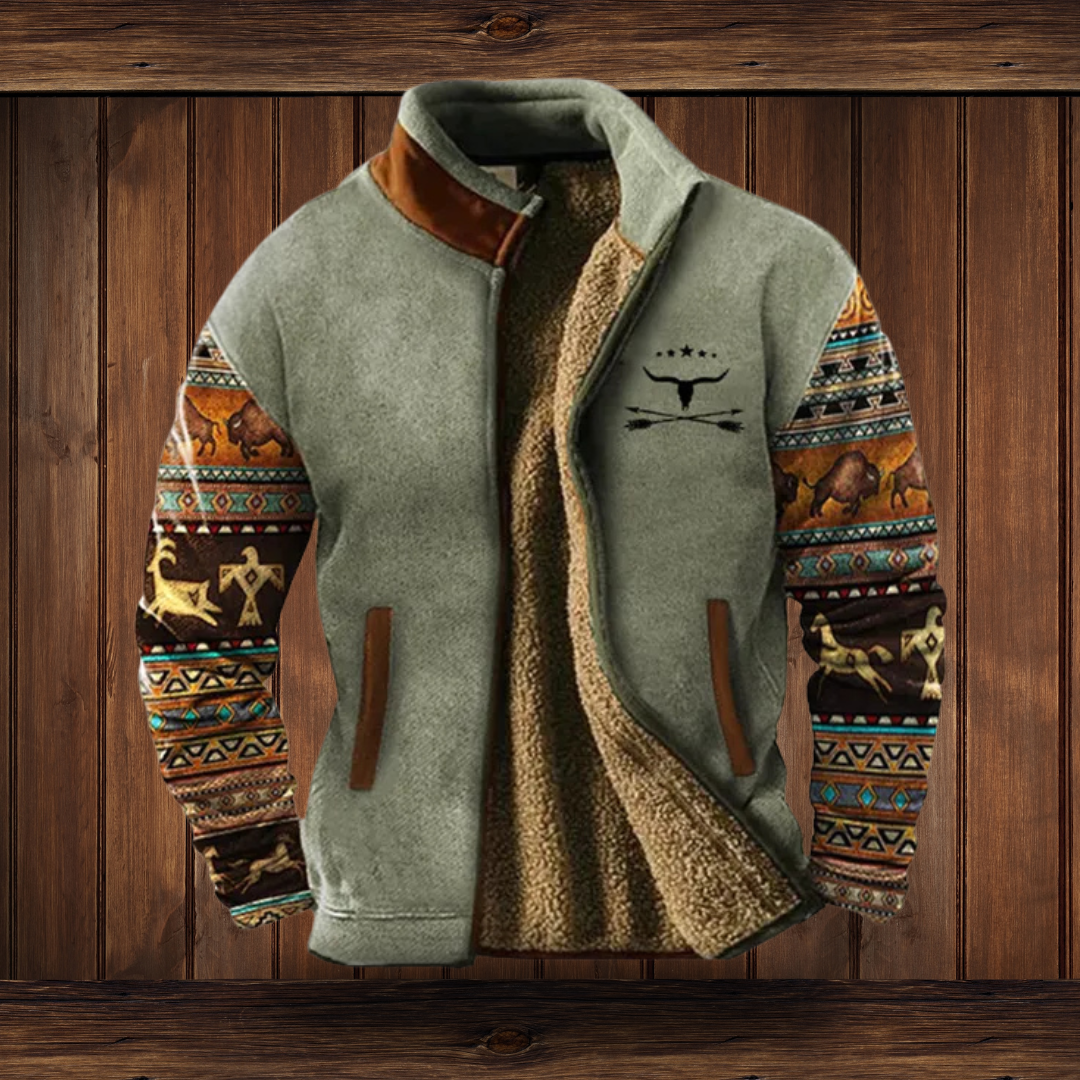 Zane men’s fleece jacket with zip closure and high collar, casual and warm design